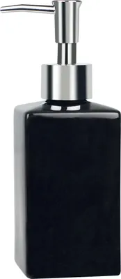 Produktbild von Spirella Seifenspender "Quadro" Porzellan Flüssigseifen-Spender 300ml Schwarz