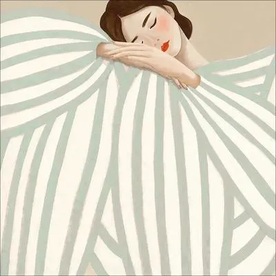 Produktbild von Leinwandbild Striped Woman V 40x40 cm