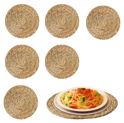 Zdjęcie produktu dla Zestaw 6 Ręcznie Wykonanych Okrągłych Podkładek - 30 cm do Dekoracji Boho