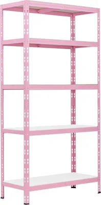 Produktbild von Schwerlastregal Mehrzweckregal Steckregal Regal rosa 180x90x40cm 5 Böden 600kg