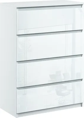 Produktbild von Kommode mit 4 Schubladen Sideboard Moderne weiss hochglanz