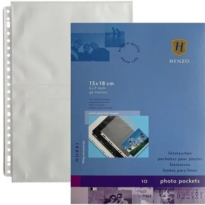 Image de Henzo Pochettes photo 4 photos 13x18 cm blanc 10 feuilles paquet