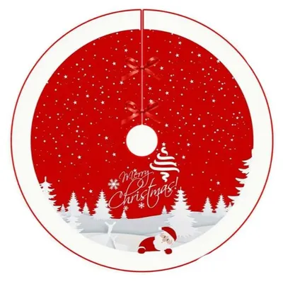 Runder Weihnachtsbaumrock, 90 cm, mehrfarbig, Flanell, weich, für Weihnachtsdeko