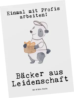 Produktbild von Mr. & Mrs. Panda Postkarte Bäcker Leidenschaft - Weiß - Geschenk, Ansichtskarten, Postkarten, Konditor, Bäckerei, Ansichtskarte, Fotokarte, Grußkarte