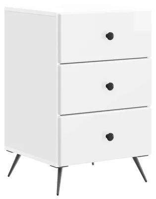 Image de Cabinet de chevet avec tiroir Blanc brillant 43 x 41 x 66,5 cm