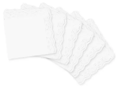 Produktbild von Damen-Taschentücher,25 x 25 cm, weiche weiße Spitze, für Hochzeiten, 6er-Pack