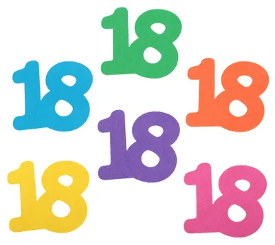 Produktbild von 25 Streudeko Konfetti Geburtstag 18 bunt