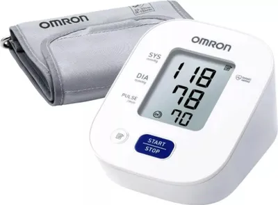 Produktbild von Omron M2, Oberarm, Automatisch, Grau, Weiß, Analog, 22 - 32 cm, mmHg