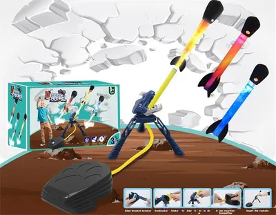 Produktbild von Raketen Spiel | Outdoor | 3 Raketen | Abschußrampe | Power | Dino Rocket