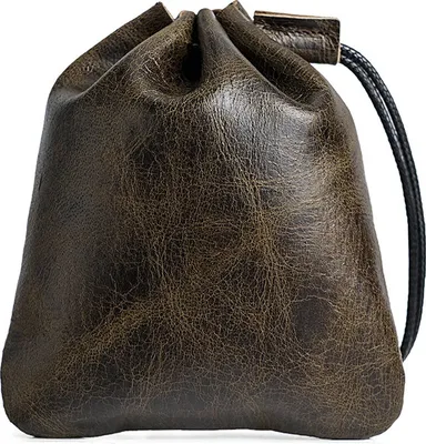 Produktbild von INF Kapazität Leder Kordelzug Tasche Braun L