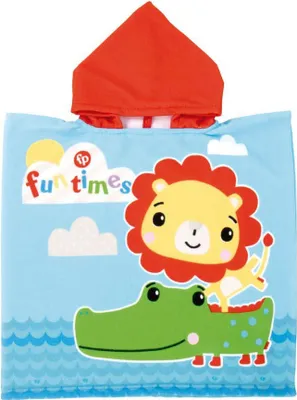 Obrázok produktu pre Pončo z mikrovlákna – kapucňa s motívom leva – 55 x 55 cm