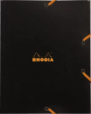 Produktbild von Rhodia 5x Sammelmappe Karton, Gummizug und 3 Klappen, 19x24cm Schwarz 19249C