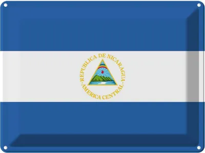 Produktbild von vianmo Blechschild 30x40 cm Nicaraguas Nicaragua Flagge Fahne Wappen