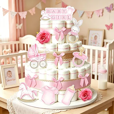 Productafbeelding van Decoratie, roze, babyshower, 1 stuk, voor een babyfeest