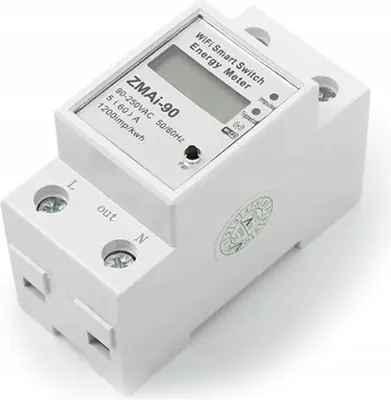 Zdjęcie produktu dla Licznik Energii 1 Fazowy 60A WiFi Tuya LCD ZMAi-90