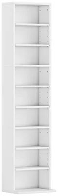 Immagine prodotto di Libreria Scaffale Porta CD 33x24x140 cm con 6 Ripiani Regolabili Capacità di 260 CD/120 DVD Bianco