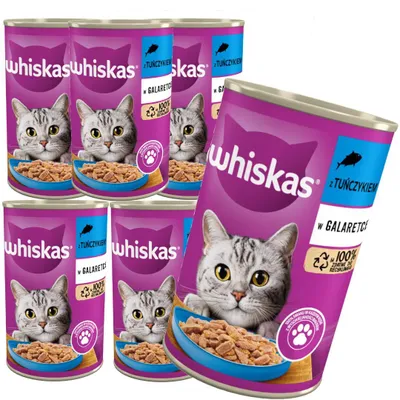 Zdjęcie produktu dla WHISKAS Adult puszka 6x 400g Tuńczyk - mokra karma dla dorosłych kotów w galaretce