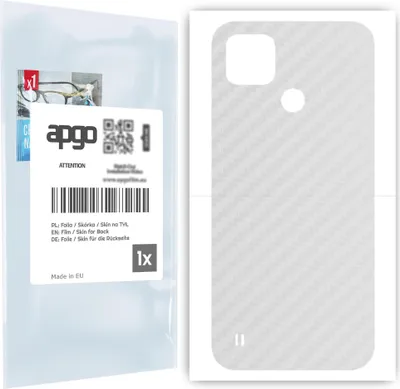 Produktbild von apgo Rückseite Schutzfolie für Realme C25Y -  Hinten Schutzfolie Carbon Transparent (durchsichtig), Rückseite Folie schützt vor Kratzern und Fingerabdrücken