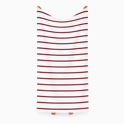 Produktbild von Komfortec Strandtuch 100x180 cm, Baumwolle, Großes Badetuch mit Streifen Design, Weich & Saugstark, Ideal für Strand, Pool und Urlaub