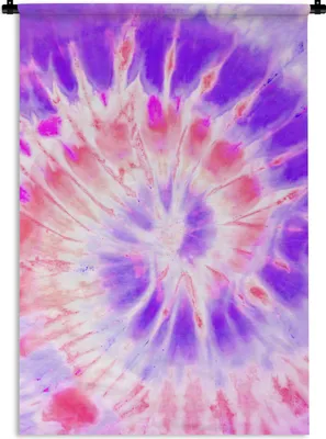 Produktbild von MuchoWow® Wandteppich Wandbehang Krawattenfärbung - Lila - Rosa 60x90 cm Tapisserie Dekoration Wandtuch - Foto-Teppich - Abwaschbar