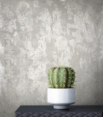 Produktbild von NEWROOM Tapete Silber Vliestapete Glänzend - Beton-Optik Industrial   Beton Unifarbe Unitapete Loft Putz-Optik