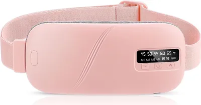 Produktbild von USB-Wärmegürtel bei Menstruationsbeschwerden, 5 Temperaturstufen, 4 Vibrationsmodi, Pink, Kabellose Bein- und Rückenheizung