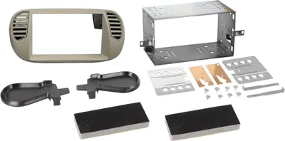 Image de Plaque de façade 2-DIN compatible avec Fiat 500 10/2007-07/2015 gris perle