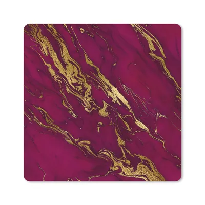 Produktbild von MuchoWow® Mauspad Mousepad Marmor - Rosa - Gold - Linie 20x20 cm - Mousepads - Maus Mat - Pad - Mausunterlage - Desk Mat - Bureauartikeln