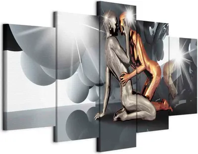 Produktbild von Italienischer Leinwand Leinwandbild - Lovers of the Future 200x100 cm Menschen h-A-0046-b-n
