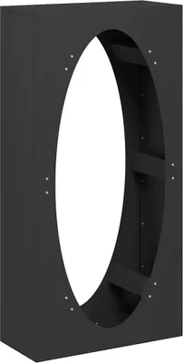 Produktbild von Brennholzregal Schwarz 50x23x100 cm Kaltgewalzter Stahl