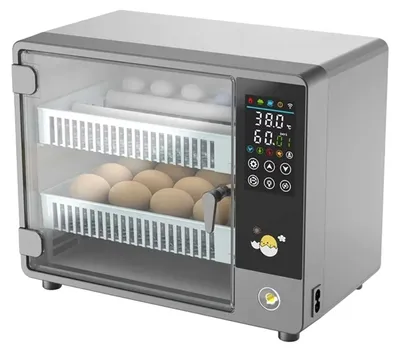 Zdjęcie produktu dla Maszyna do inkubacji jaj – w pełni automatyczny inkubator na 24 jaja – automatyczne obracanie jaj – regulacja temperatury – oświetlenie LED – podwójne zasilanie
