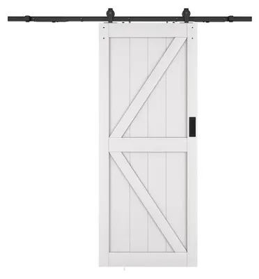 Produktbild von Schiebetür mit Laufschienensystem - Holz & MDF - Weiß - 205 x 83 cm - NEFARA