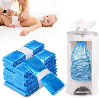 Produktbild von Pack mit 10 Nachfüllfilmen für Windeleimer - 4,5 m wiederverwendbare geruchsneutrale Nachfüllbeutel für bis zu 320 Windeln, kompatibel mit Angelcare/Tommee Tippee/Litter Locker Blau