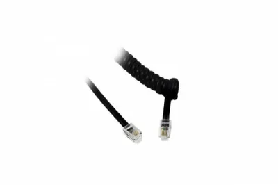 Produktbild von Goobay Telefonhörer-Spiralkabel CCA (kupferkaschiertes Aluminium), 2 m, Schwarz - RJ10-Stecker (4P4C) > RJ10-Stecker (4P4C)