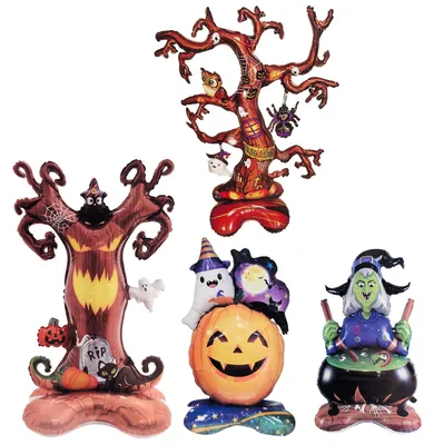 Produktbild von com-four® 4x XXL Halloween Folienballons - stehende Luftballons für Halloween