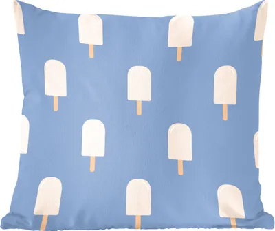 Produktbild von MuchoWow® Zierkissen Sofakissen Wohnzimmer Dekokissen 45x45 cm Eiscreme - Muster - Blau - Schlafpolster - Polster für das Sofa