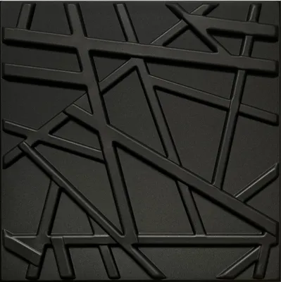 Produktbild von DECCART | Kasetony sufitowe 3D | Panele ścienne | Line czarny 50x50cm | 0,25m2