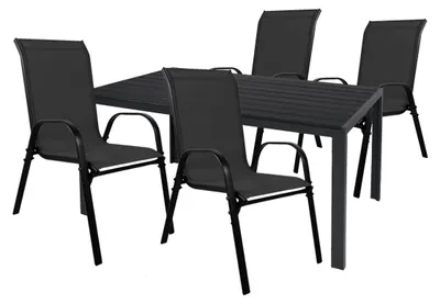 Produktbild von Gartengarnitur Sitzgarnitur 5-teilig 180x90cm Aluminium / Non-Wood