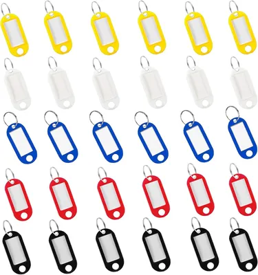 Image de 30 porte-clés avec étiquettes réinscriptibles