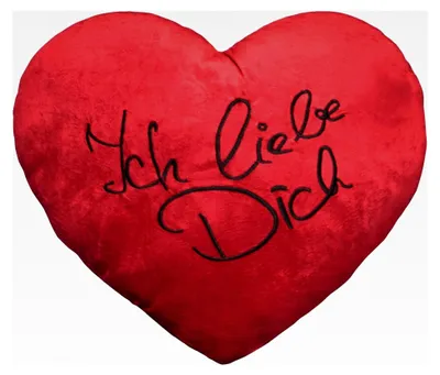Produktbild von Plüschkissen groß ca. 60 cm rotes Herz Kissen mit Füllung bestickt mit "Ich liebe Dich"