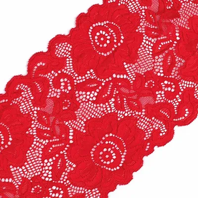 Produktbild von 5m elastische Spitze 140mm breit Blumenmuster Floral Tischläufer Farbwahl DIY