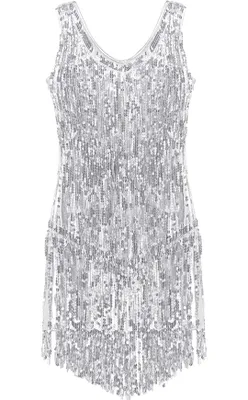 Produktbild von Damen Pailletten Gr. M Kleid Salsa Rumba Tanzbauch Tanzkleid Metallic Kleid Glänzend Tanzkleid für Party