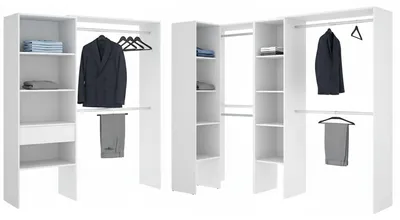 Produktbild von Trana - Großer Kleiderschrank, 388x187h cm Weiß, 12 Regale