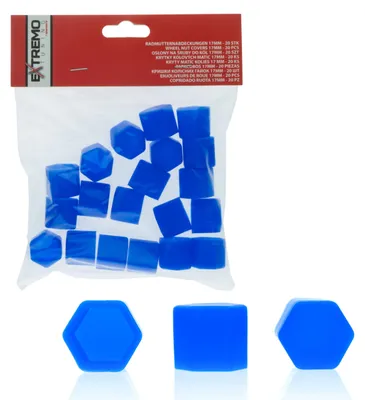 Produktbild von Extremo Tuning: Schraubenkappen, 17 mm, fluoreszierend blau, 20 Stück