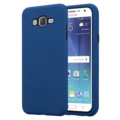 Immagine prodotto di Cadorabo custodia per Samsung Galaxy J7 2015 custodia protettiva in blu ibrido telefono cellulare TPU silicone copertura