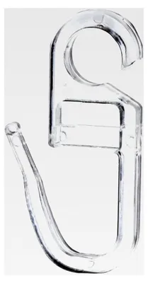 Produktbild von Gardinenhaken mit Faltenlegehaken für Gardinenschienen, transparent, 100 Stück