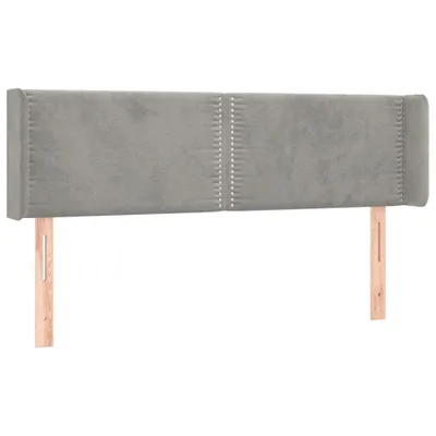 Produktbild von vidaXL Kopfteil mit Ohren Hellgrau 147x16x78/88 cm Samt