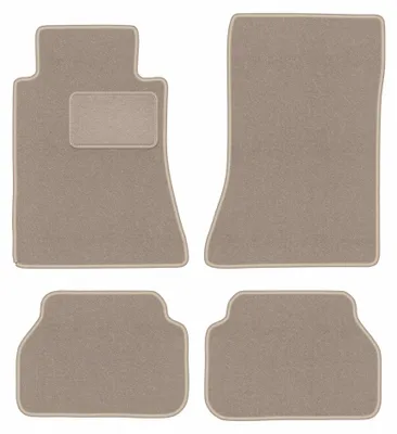 Produktbild von Velours-Fußmatten für Mercedes E W124 1984-1997 (Coupé) – 4-tlg, Beige, passgenau – Wielganizator LUX