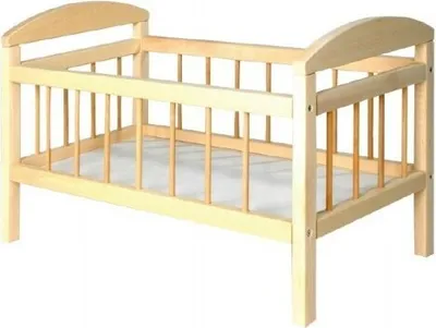Produktbild von TEDDIES s.r.o. - Puppenbett Holz groß 58,5x33x37,5 cm in Tasche