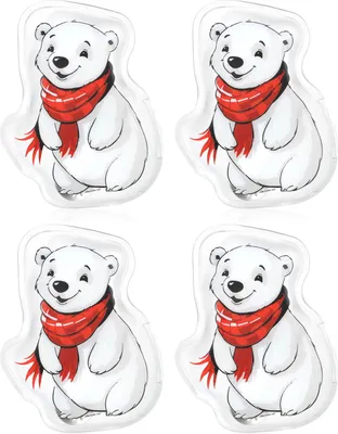 Produktbild von com-four® 4x Taschenwärmer Eisbär - Handwärmer für Erwachsene - Taschenheizkissen mit lustigem Eisbären-Motiv